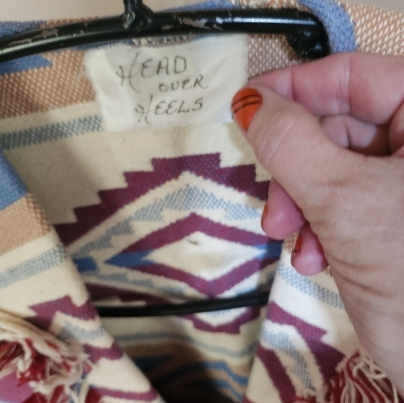 Head over Heels Aztek‎ Southwest Heavy Fringed Sz. XL Vest - Picture 2 of 6